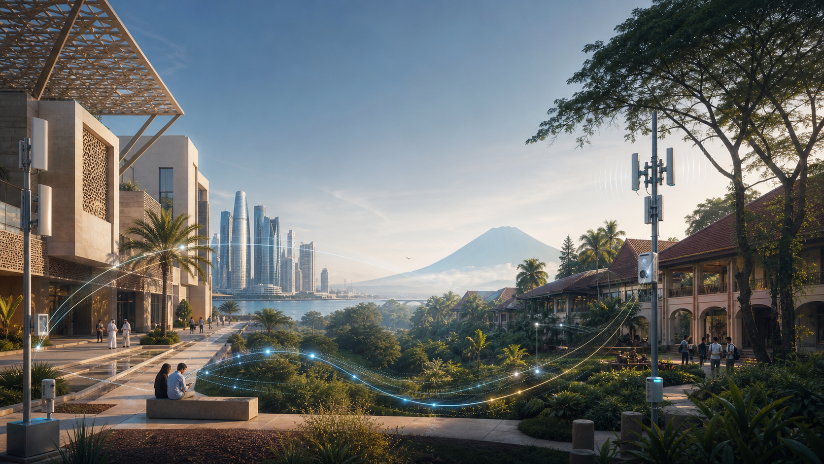 Artistic academic landscape connecting Abu Dhabi and Yogyakarta through wireless research signals